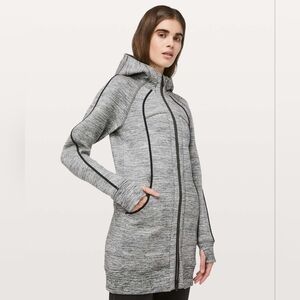 lululemon athletica spacer Women's Grey Hooded Long Zip Jacket